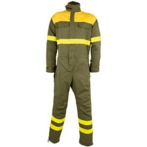 Buzo cerrado con rodillas reformadas en ropa de protección para calor, llama y bombero forestal