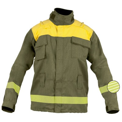 Chaqueta cerrada de velcro de ropa de protección para bombero forestal
