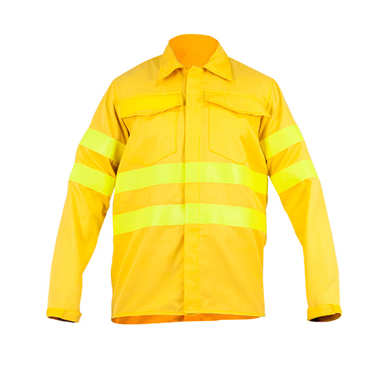camisa cerrada con botones ocultos espalda larga para ropa de proteccion para bomberos