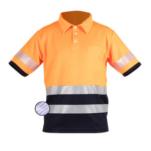 Polo naranja de manga corta en ropa de protección contra riesgos electrostáticos