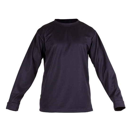 camiseta de ropa de trabajo antiestática con cuello redondo negra de manga larga