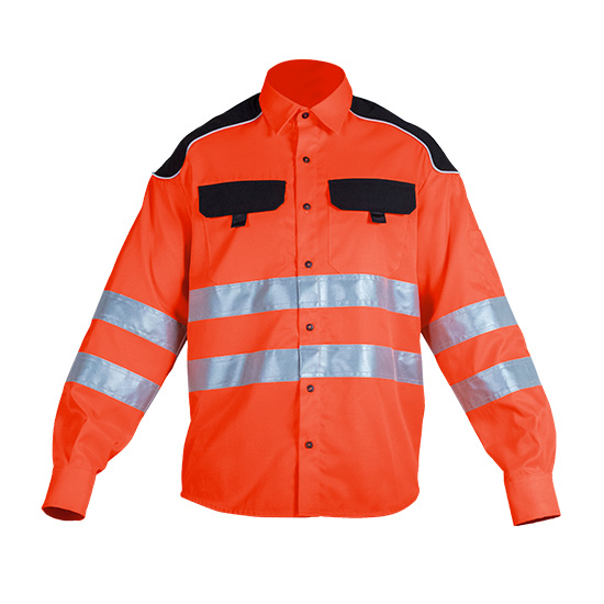 Camisa cerrada con botones vivo reflectante para ropa de trabajo de alta visibilidad
