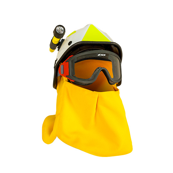 accesorios de protección laboral Cubre nucas acoplable a casco mediante ojales en ropa de proteccion de calor y llama y bombero forestal