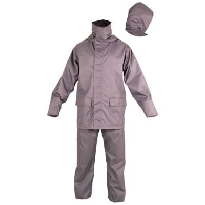 Conjunto impermeable gris en ropa de proteccion contra riesgos electrostaticos