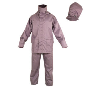 Conjunto impermeable gris en ropa de proteccion contra riesgos electrostaticos