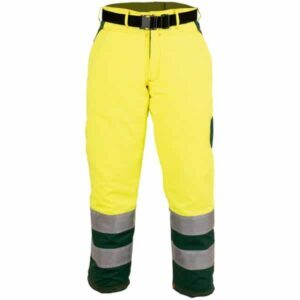 pantalón con cremallera botón anti-corte amarillo para motosierra
