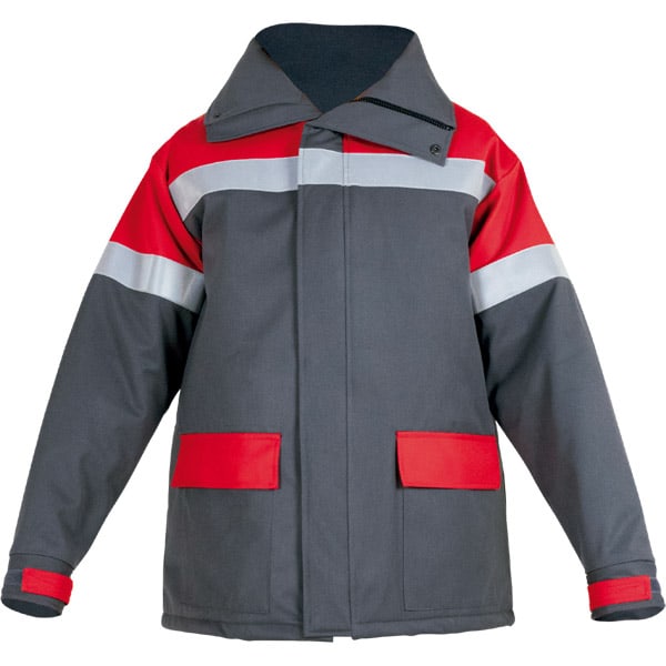 Chaquetón impermeable con capucha escamoteable gris