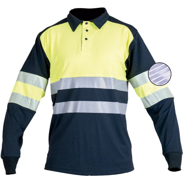 Polo de manga larga con reflectante discontinuo